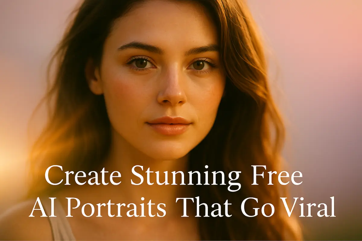 Cinematic AI portrait of a confident young woman in golden-hour light with pastel background — Gemini AI aesthetic