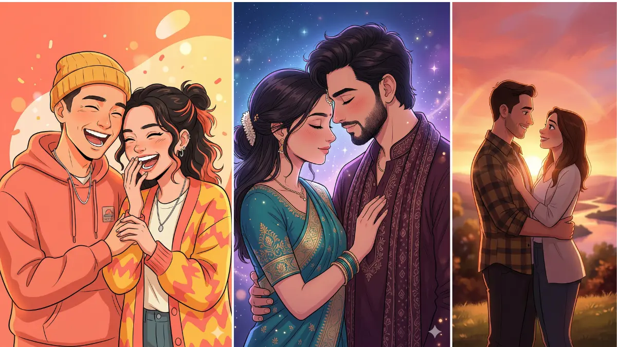 11 Cartoon Couple Prompts for Adorable Love Portraits